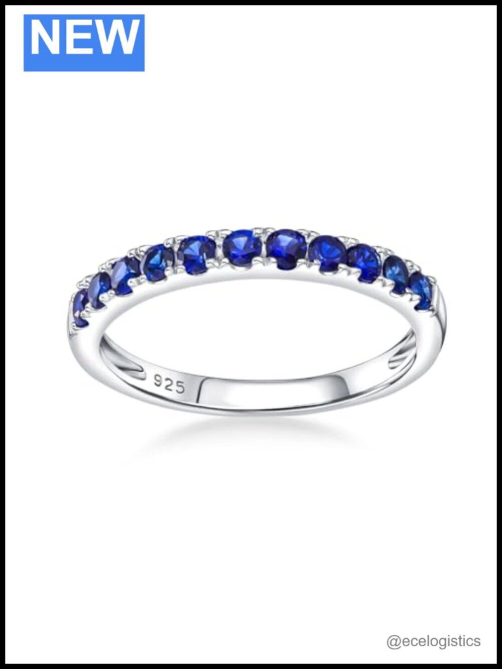 Sterling Silver Half Eternity Band Ring Stackable Women's Wedding Ring